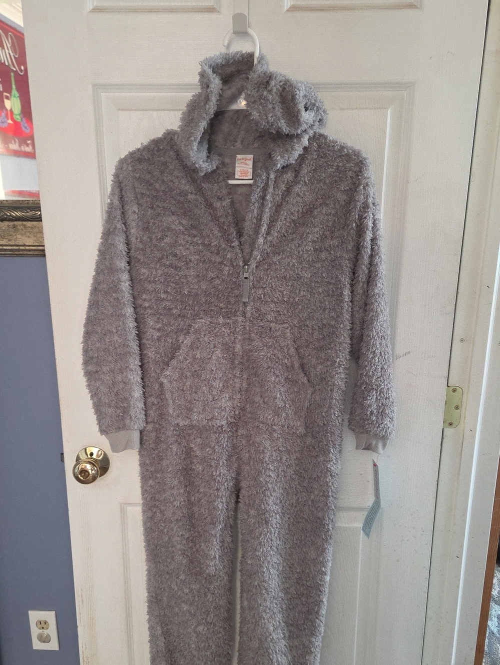 Cat & Jack Girls Plush Grey One-Piece Size L 10/12